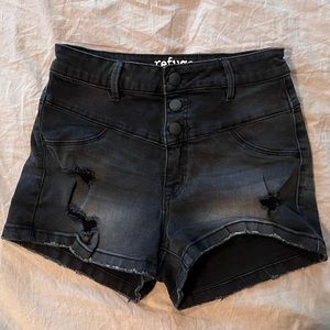Refuge Black Jean Shorts